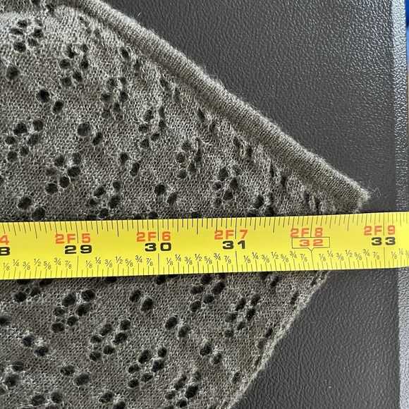 Subtle Luxury Open Front Draped Eyelet Flare Sleeve Cashmere Cardigan SZ M - Picture 9 of 10